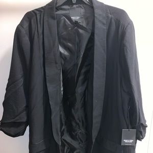 Simply Vera Slouchy Blazer Rouched Sleeve Black 3X